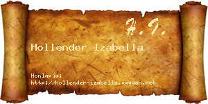 Hollender Izabella névjegykártya